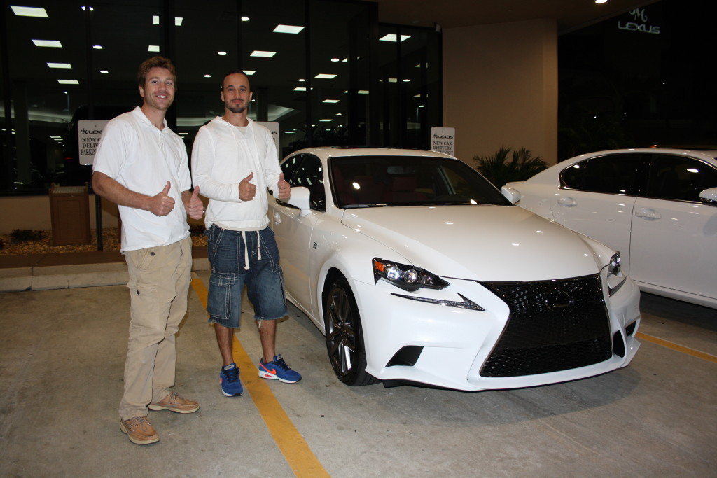 This is a picture from a recent delivery of a White Lexus IS 250 F Sport by Evolution Leasing!